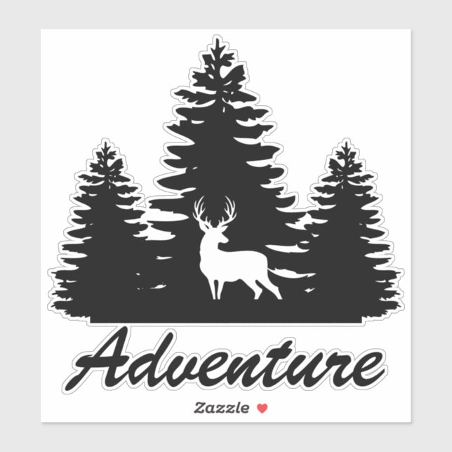 Rustic Deer Forest Adventure Sticker (Sheet)
