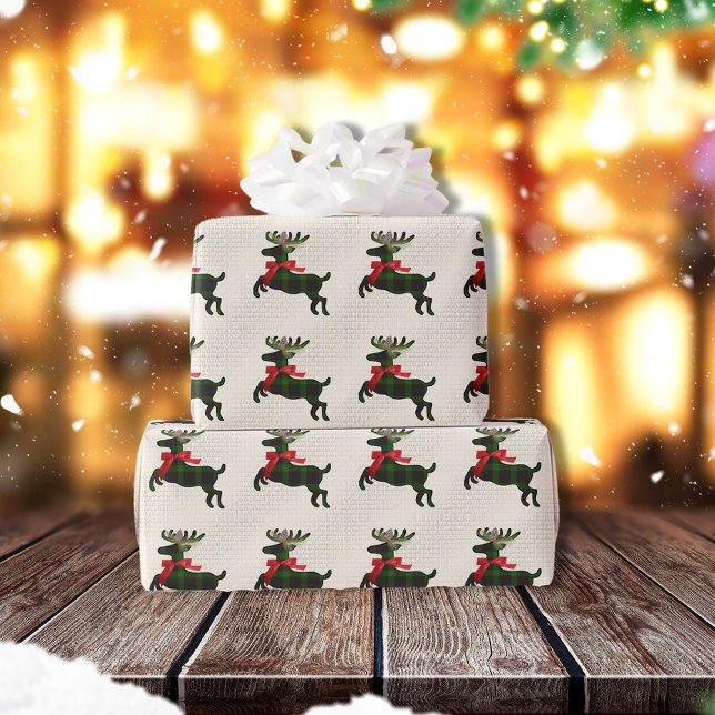 Rustic Deer Green Boho Pattern Wrapping Paper (Creator Uploaded)