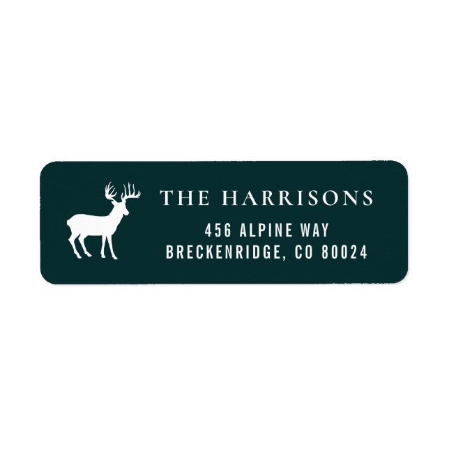 Rustic Deer Green Return Address Label (Front)