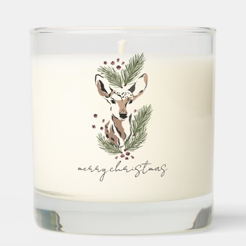 Rustic Deer Holly Berries Scented Jar Candle