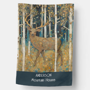 Rustic Deer House Flag