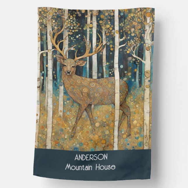 Rustic Deer  House Flag (Front)