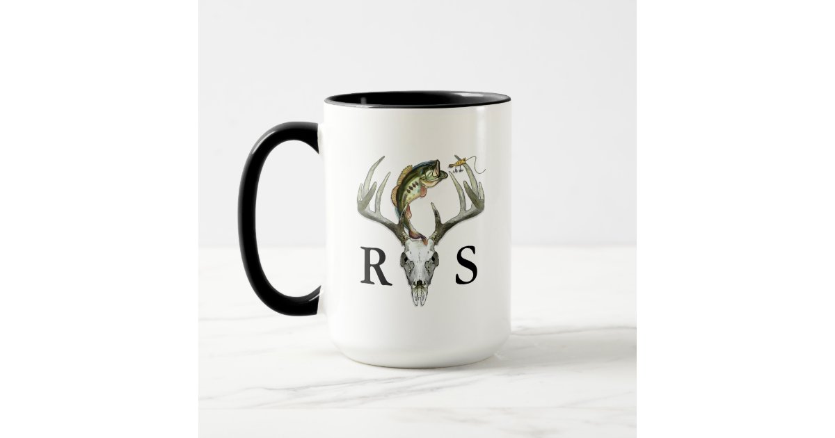 Personalized Hunting and Fishing Tumbler, Custom Buck Hunting Tumblers  Coffee Mug, Deer Hunting Fishing Tumbler, Gift for Hunter, Fisherman 