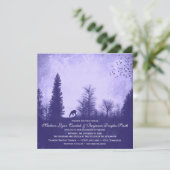 Rustic Deer in Trees Purple Wedding Invitations (Standing Front)