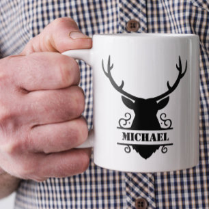 Rustic Deer Name Coffee Mug