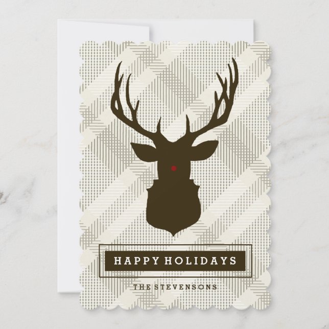 RUSTIC DEER | PLAID HOLIDAY CARD (Front)