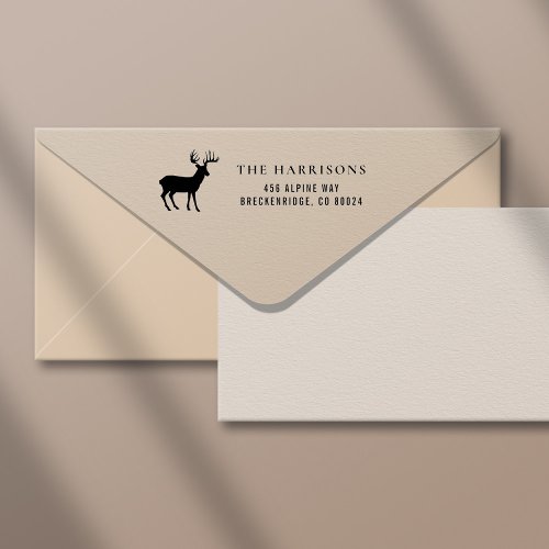 Rustic Deer Return Address Self_inking Stamp