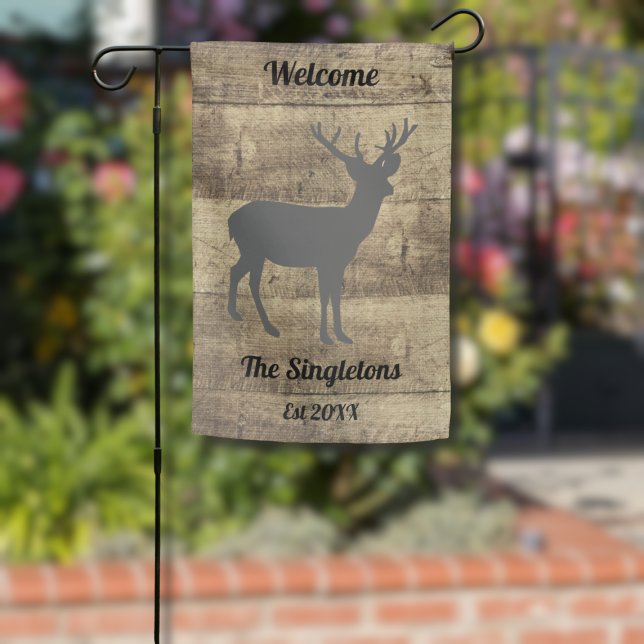 Rustic Deer Silhouette Garden Flag (Creator Uploaded)
