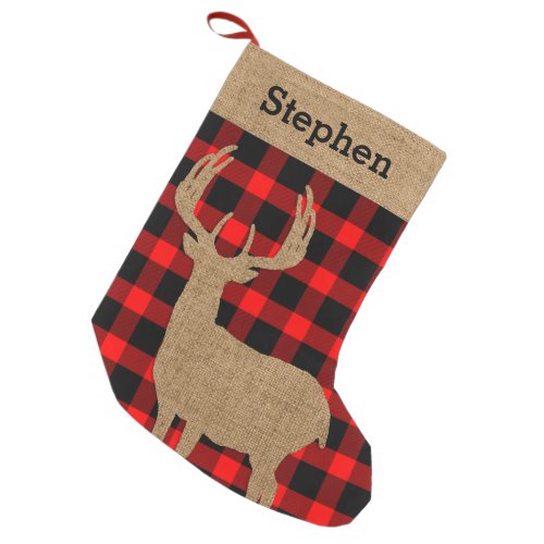 Rustic Deer Small Christmas Stocking