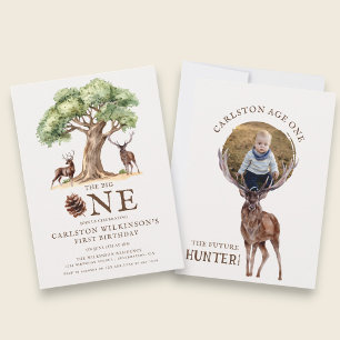 Rustic Deer "The Big ONE" First Birthday Invitatio Invitation