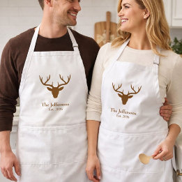 Rustic Deer Theme Adult Apron