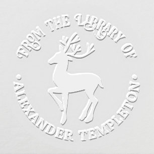 Rustic Deer With Antlers Silhouette ”Library of” Embosser