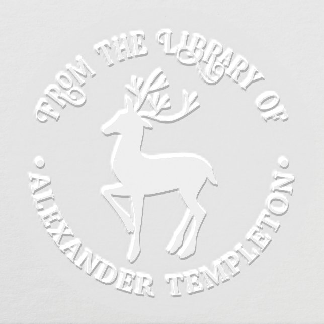 Rustic Deer With Antlers Silhouette ”Library of” Embosser (Design)