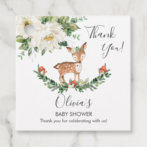 Rustic Deer Woodland Animals Baby Shower Thank You Favor Tags