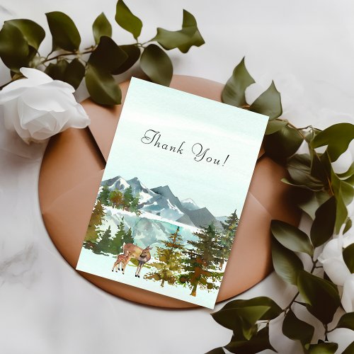 Rustic Deers Thank You Card