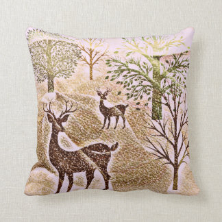 Rustic Deerscape Throw Pillow