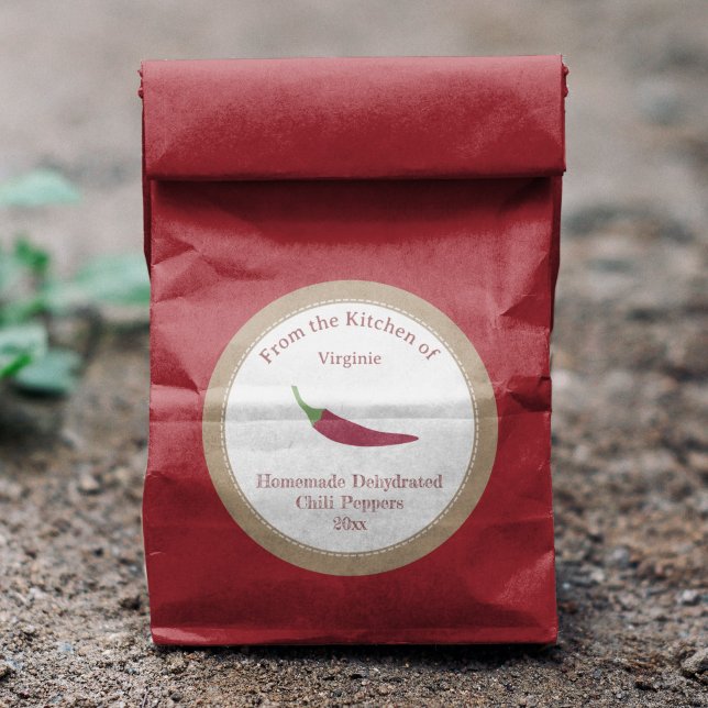 Rustic Dehydrated Chili Peppers Label Sticker (Rustic Dehydrated Chili Peppers Label Sticker)