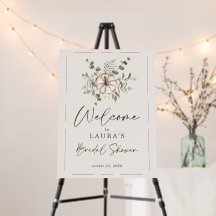 Rustic Delicate Pumpkin Bridal Shower Welcome Sign