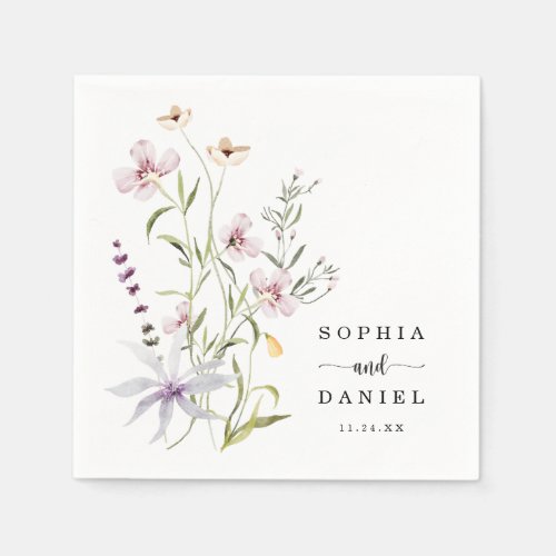 Rustic Delicate Wildflower Wedding Napkins