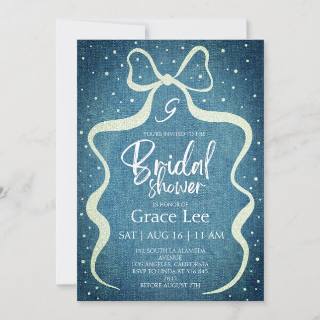 Rustic Denim Bridal Shower Invitation (Front)