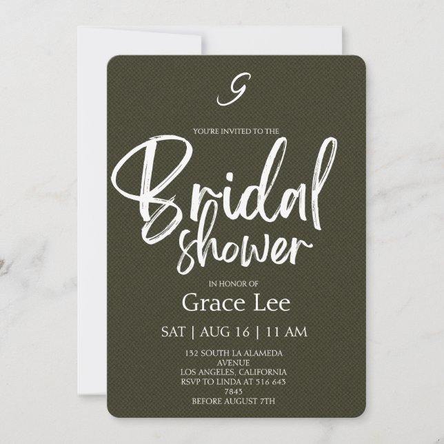 Rustic Denim Bridal Shower Invitation (Front)