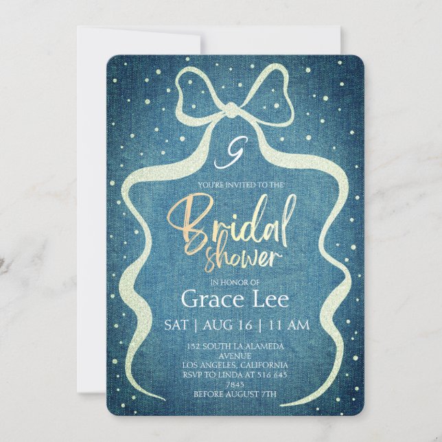 Rustic Denim Bridal Shower Invitation (Front)