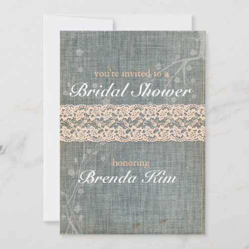 Rustic Denim Lace Bridal Shower Invitation