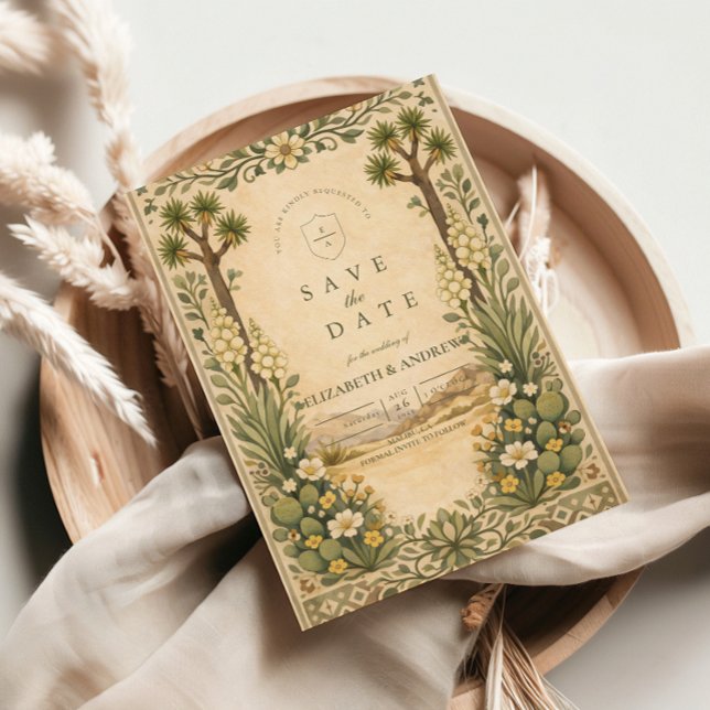 Rustic Desert Botanical Wedding Save The Date (Creator Uploaded)