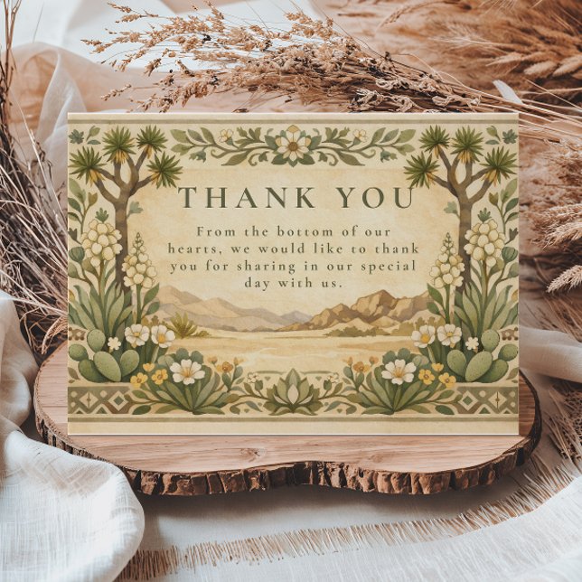 Rustic Desert Botanical Wedding Thank You Card (Creator Uploaded)