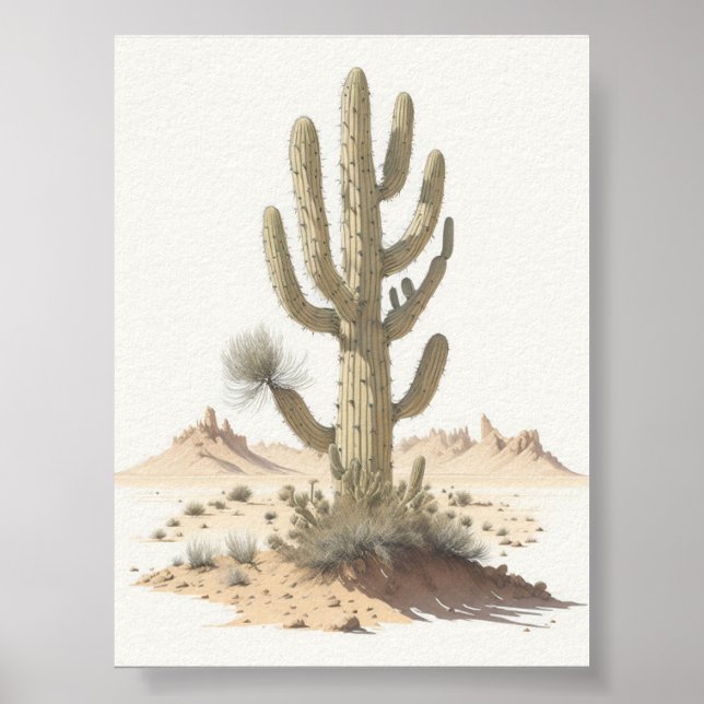 Rustic Desert Cactus Poster (Front)