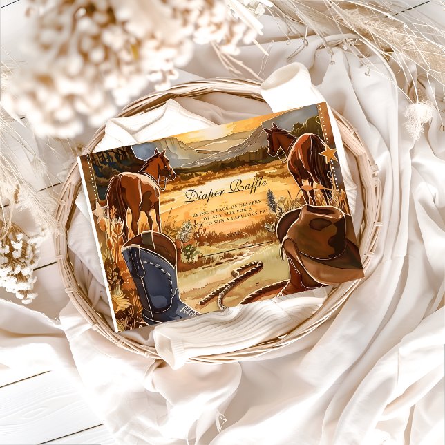 Rustic Desert Rodeo Diapper Raffle Enclosure Card (Creator Uploaded)