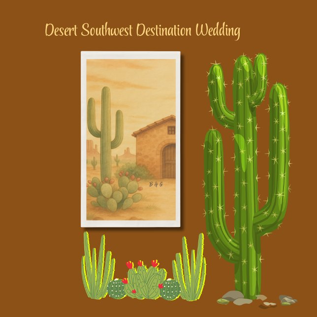 Rustic Desert Southwest Boho Wedding  Paper Guest Towels (Creator Uploaded)