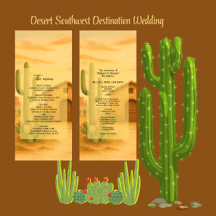Rustic Desert Southwest Terracotta Wedding Dinner Program