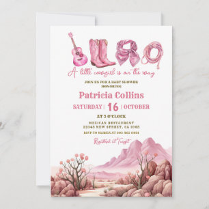 Rustic Desert Succulent Cactus Girl Baby Shower Invitation