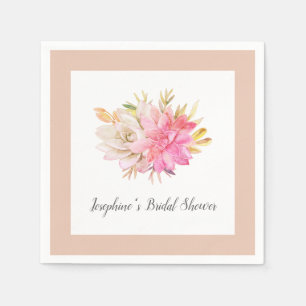Rustic Desert Succulents Bridal Shower Napkins