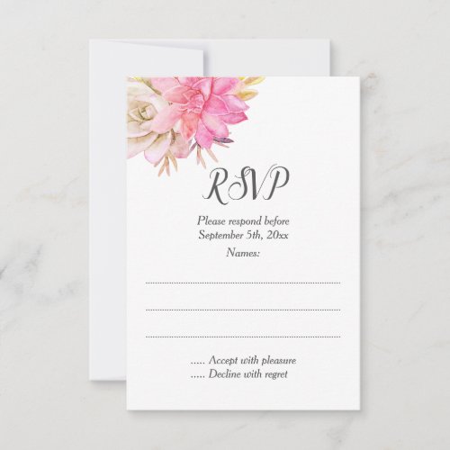 Rustic Desert Succulents Wedding Reply Cards