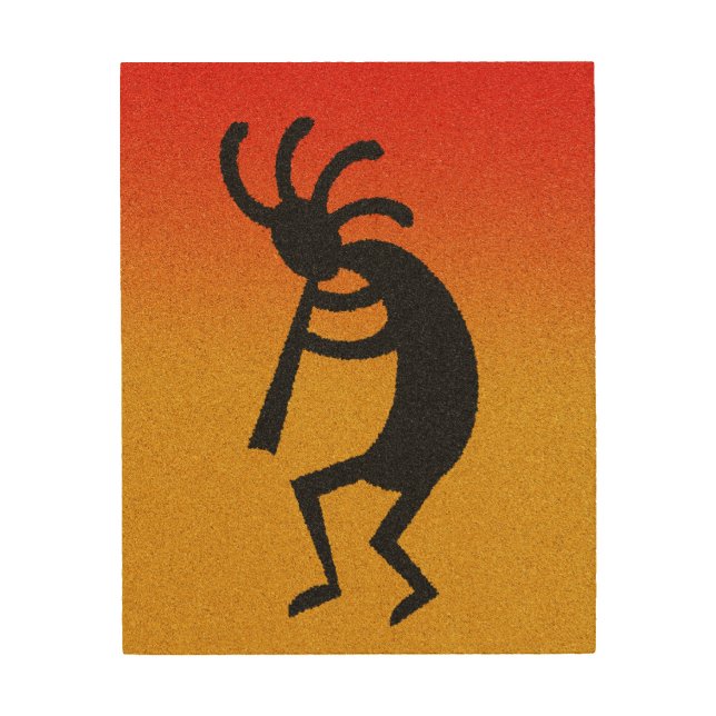 Rustic Desert Sunset Kokopelli Southwest Wood Wall Art (Front)