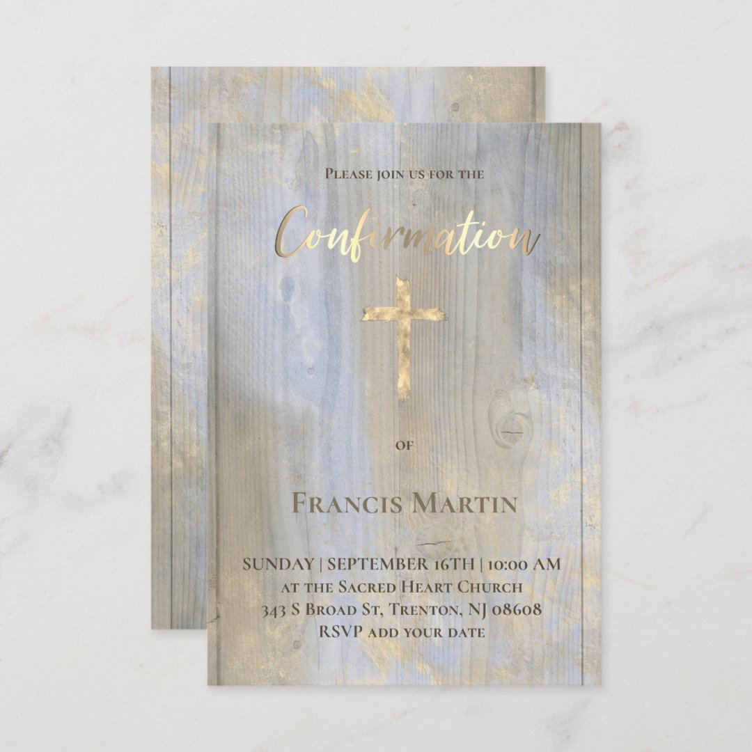 Rustic Design Confirmation Invitation Zazzle