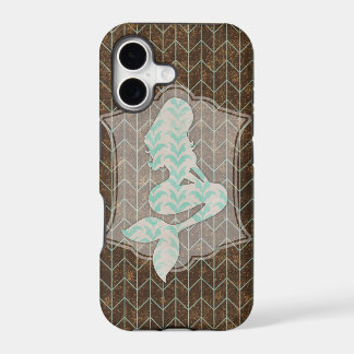 Rustic Design With Shabby Mermaid Silhouette iPhone 17 Case