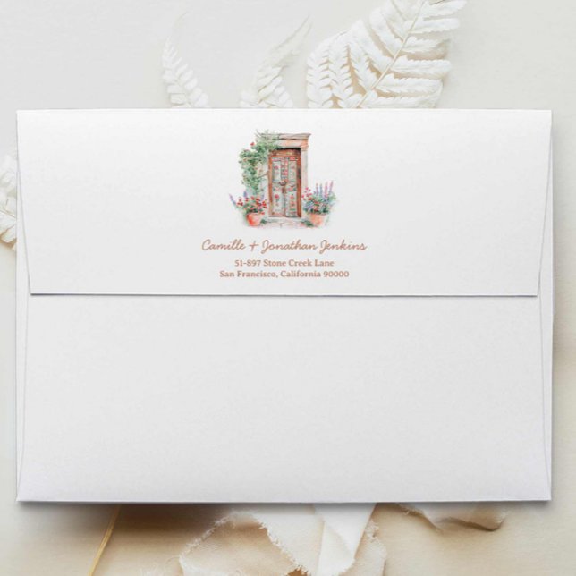 Rustic Destination Wedding Favor Sticker Envelope (Rustic Mexico Wedding Invitation Envelope)