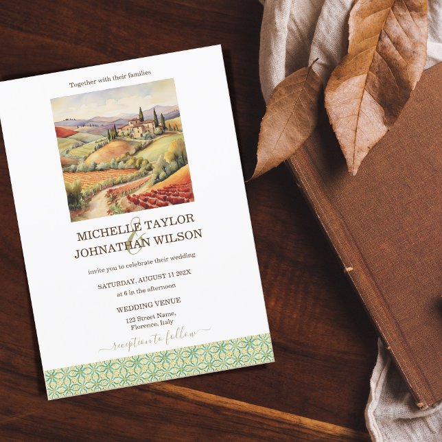 Rustic Destination Wedding Italy Tuscany Florence Invitation (Creator Uploaded)