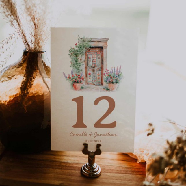 Rustic Destination Wedding Table Number (Rustic Mexico Wedding Table Number)
