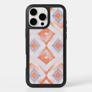 Rustic Diamond Geometric in Terracotta and Blue iPhone 16 Pro Max Case