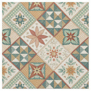 Rustic Diamond Patchwork Pattern - Geometric Fabric