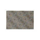 Rustic Diamond Pattern Aged Woodgrain Brown Blue