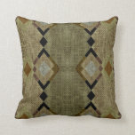 Rustic Diamonds Green &amp; Brown Pattern Throw Pillow