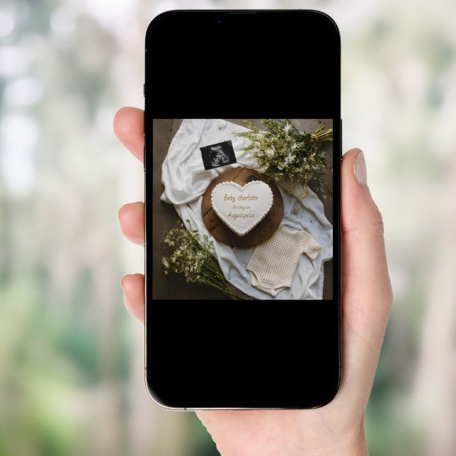 Rustic digital editable pregnancy announcement  (Front Digital)