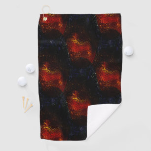 Rustic digitaly red texture with darkest curves    golf towel