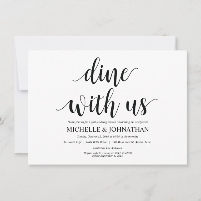 Rustic Dine with us Brunch Invitation Card (Front)