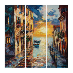 Rustic Dining Room Decor Sunset Art